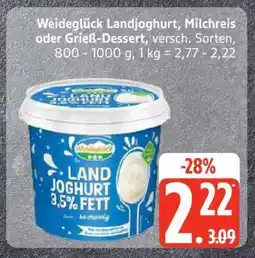 Edeka Weideglück Landjoghurt, Milchreis oder Grieß-Dessert Angebot