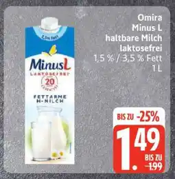 Edeka Omira Minus L haltbare Milch laktosefrei Angebot
