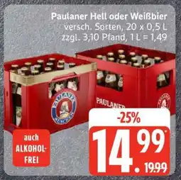 Edeka Paulaner Hell oder Weißbier Angebot