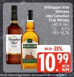 Edeka Kilbeggan Irish Whiskey oder Canadian Club Whisky Angebot