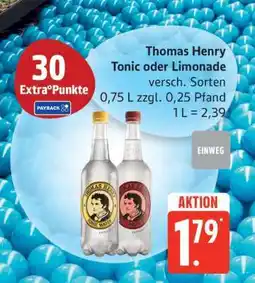 Edeka Thomas Henry Tonic oder Limonade Angebot