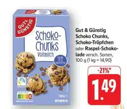 Edeka Gut & Günstig Schoko Chunks, Schoko-Tröpfchen oder Raspel-Schokolade Angebot