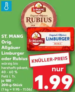 Kaufland ST. MANG Orig. Allgäuer Limburger oder Rubius Angebot