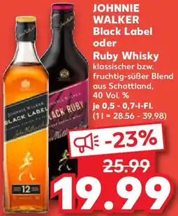Kaufland JOHNNIE WALKER Black Label oder Ruby Whisky Angebot