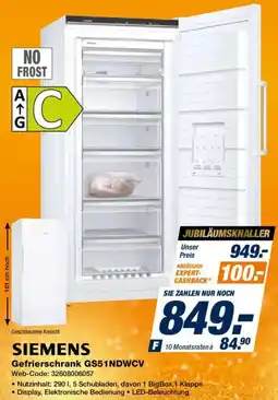 Expert SIEMENS Gefrierschrank GS51NDWCV Angebot