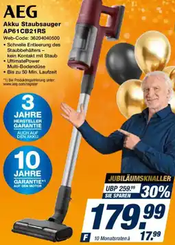 Expert AEG Akku Staubsauger AP61CB21RS Angebot
