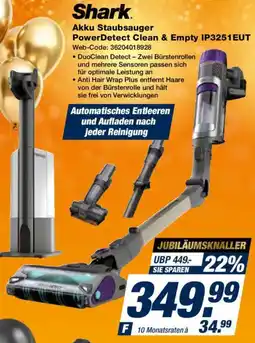 Expert Shark Akku Staubsauger PowerDetect Clean & Empty IP3251EUT Angebot