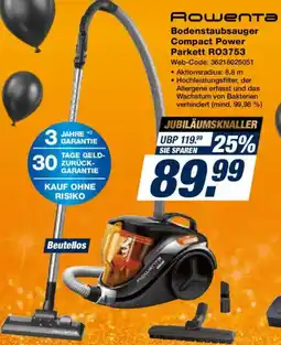 Expert Rowenta Bodenstaubsauger Compact Power Parkett RO3753 Angebot