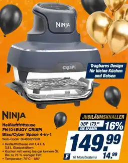 Expert NINJA Heißluftfritteuse FN101EUGY CRISPI Blau/Cyber Space 4-in-1 Angebot