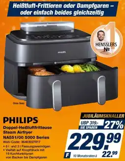 Expert PHILIPS Doppel-Heißluftfritteuse Steam Airfryer NA551/00 5000 Series Angebot