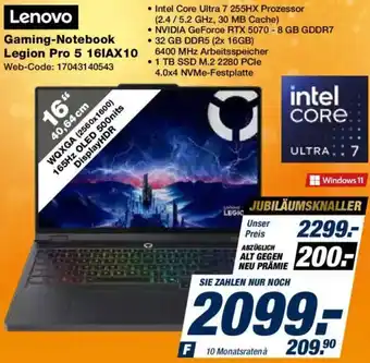 Expert Lenovo Gaming-Notebook Legion Pro 5 16IAX10 Angebot