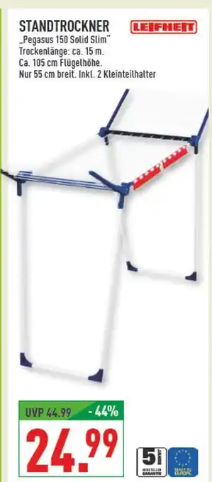 Marktkauf Leifheit standtrockner pegasus 150 solid slim Angebot