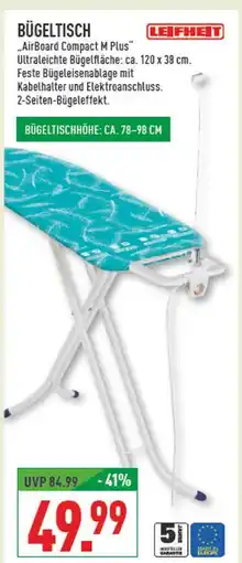 Marktkauf Leifheit bügeltisch airboard compact m plus Angebot