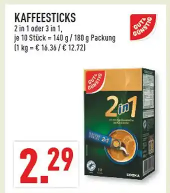 Marktkauf Gut & günstig kaffeesticks 2 in 1 Angebot