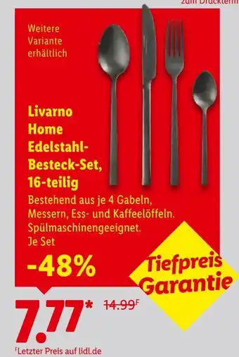 Lidl Livarno home edelstahl-besteck-set, 16-teilig Angebot