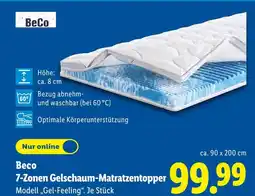 Lidl Beco 7-zonen gelschaum-matratzentopper Angebot