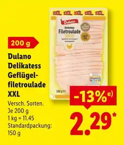 Lidl Dulano delikatess geflügel-filetroulade xxl Angebot