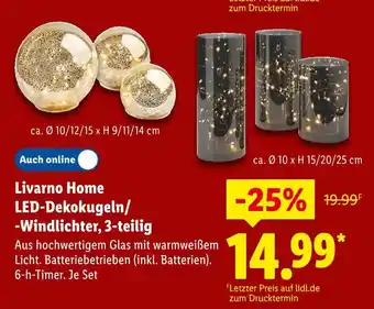 Lidl Livarno home led-dekokugeln Angebot