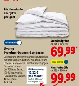 Lidl Livarno premium-daunen-bettdecke Angebot