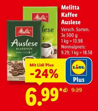 Lidl Melitta auslese Angebot