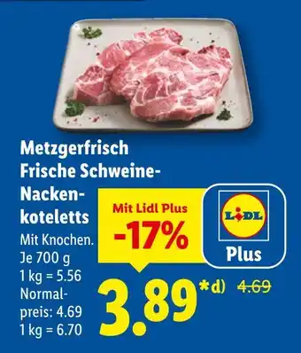 Lidl Metzgerfrisch frische schweine-nackenkoteletts Angebot