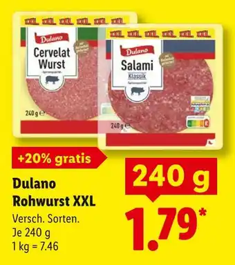 Lidl Dulano cervelat wurst Angebot