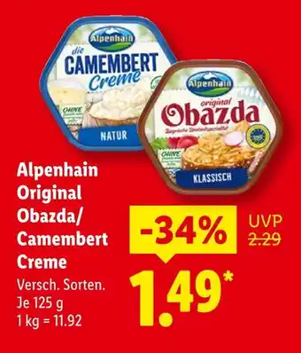 Lidl Alpenhain original obazda Angebot