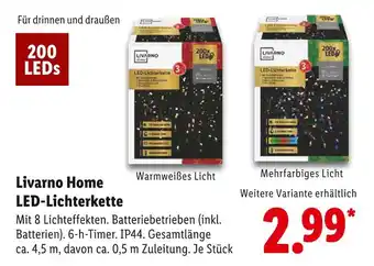 Lidl Livarno home led-lichterkette warmweißes licht Angebot