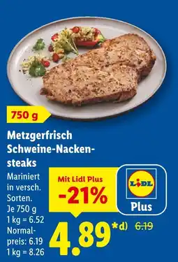 Lidl Metzgerfrisch schweine-nackensteaks Angebot
