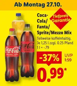 Lidl Coca-cola coca-cola/ fanta/ sprite/mezzo mix Angebot