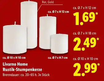 Lidl Livarno home rustik-stumpenkerze Angebot