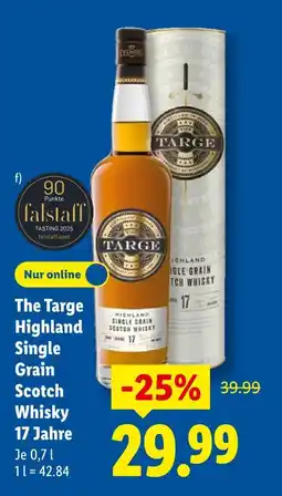Lidl Targe the targe highland single grain scotch whisky 17 jahre Angebot