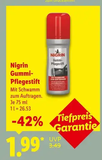 Lidl Nigrin gummi-pflegestift Angebot