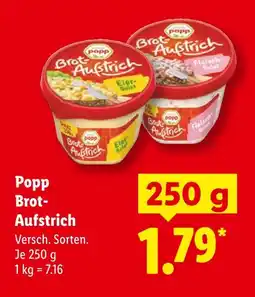 Lidl Popp brot-aufstrich Angebot