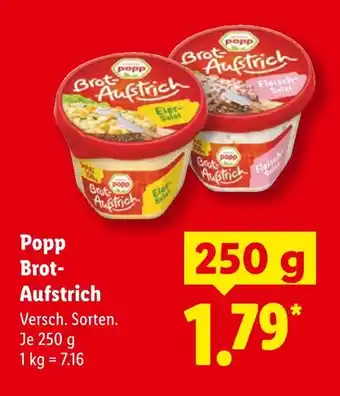 Lidl Popp brot-aufstrich Angebot