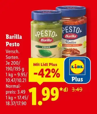 Lidl Barilla pesto vegan Angebot