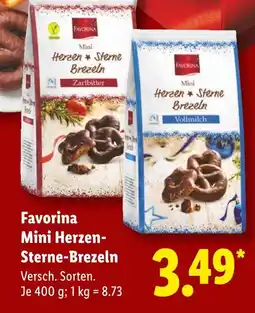 Lidl Favorina mini herzen-sterne-brezeln zartbitter Angebot