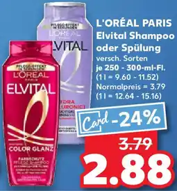 Kaufland L'ORÉAL PARIS Elvital Shampoo oder Spülung Angebot