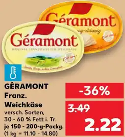 Kaufland GÉRAMONT Franz. Weichkäse Angebot