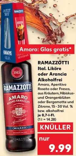 Kaufland RAMAZZOTTI Ital. Liköre oder Arancia Alkoholfrei Angebot