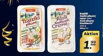 NETTO Ergüllü Zaziki Pikant Natur Oder Aioli Pikant Oder Knoblauch Angebot