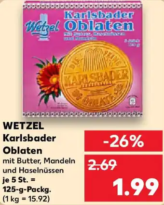 Kaufland WETZEL Karlsbader Oblaten Angebot