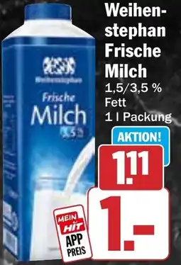 HIT Weihenstephan Frische Milch Angebot