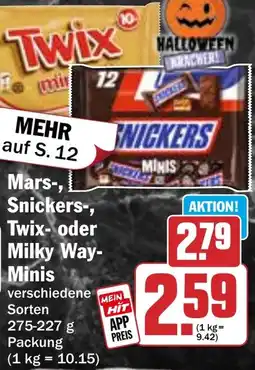 HIT Mars-, Snickers-, Twix- oder Milky Way- Minis Angebot
