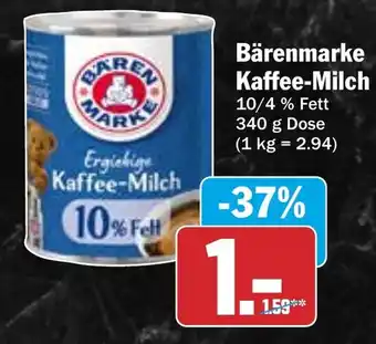 HIT Bärenmarke Kaffee-Milch Angebot