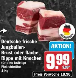 HIT Deutsche frische Jungbullen- Brust oder flache Rippe mit Knochen Angebot