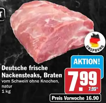 HIT Deutsche frische Nackensteaks, Braten Angebot