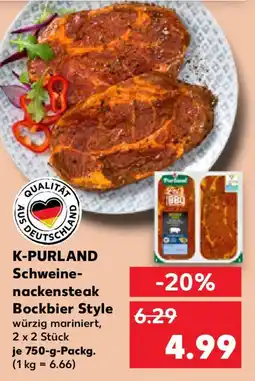 Kaufland K-PURLAND Schweine- nackensteak Bockbier Style Angebot