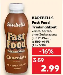 Kaufland BAREBELLS Fast Food Trinkmahlzeit Angebot