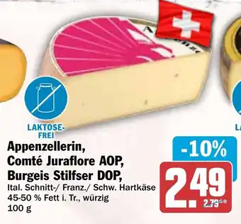 HIT Appenzellerin, Comté Juraflore AOP, Burgeis Stilfser DOP, Angebot